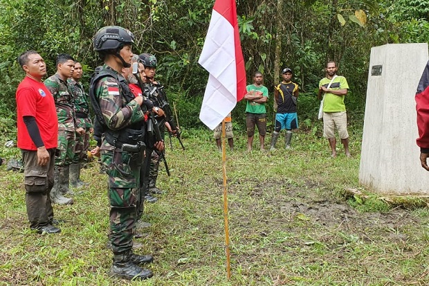 Patok Batas di Pegunungan Bintang Ditemukan Prajurit Kostrad