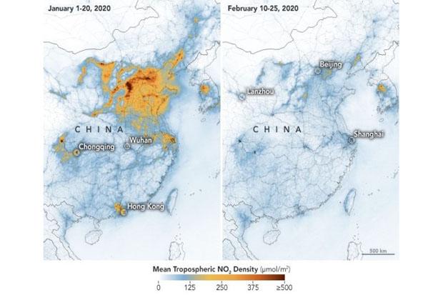 Temuan NASA, Virus Corona Sebabkan Polusi Udara di China Turun Drastis