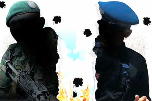 Heboh, Polisi dan TNI Berkelahi Gunakan Senjata Api