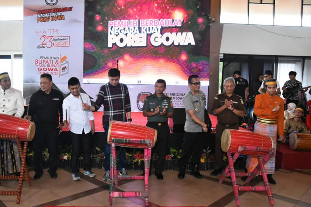 KPU Gowa Launching Tagline, Jinggel dan Maskot Pemilu