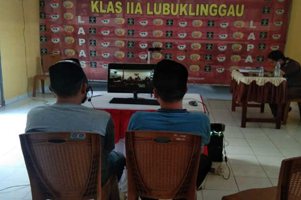 23 Warga Binaan Sidang via Video Conference di Lapas Narkotika Muara Beliti