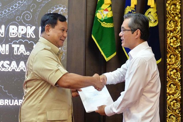 Menhan Prabowo Subianto Terima Perwakilan BPK