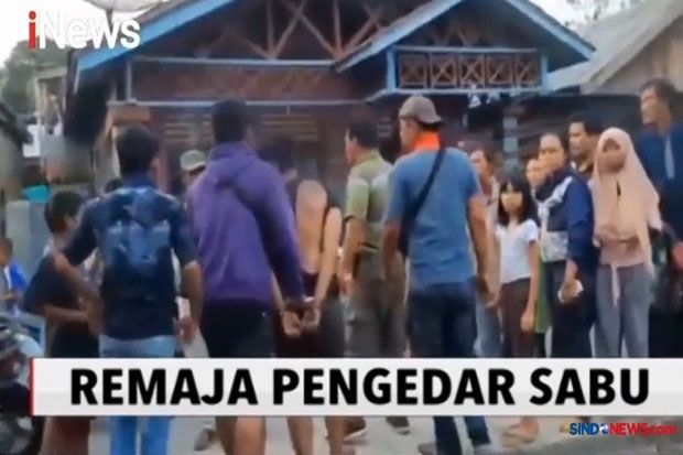 Keluarga Histeris Halangi Polisi Tangkap Pelajar Pengedar Sabu di Tanjung Balai