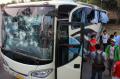 Bus hancur ditimpuki, pemain Persib dievakuasi dengan kendaraan taktis Barracuda