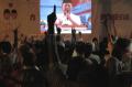 Pendukung Prabowo-Hatta Nobar di Rumah Polonia