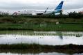 Hujan Deras, Pesawat Garuda Indonesia Tergelincir di Makassar
