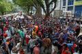 Ribuan Tukang Becak Motor di Medan Demo Tolak Angkutan Online