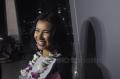 Miss Indonesia 2017 Achintya Nilsen Tiba di Bandara Soekarno-Hatta